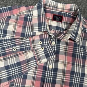 UNTUCKit Shirt Mens L Pink Plaid Relaxed Fit Long Sleeve Casual Wrinkle Free